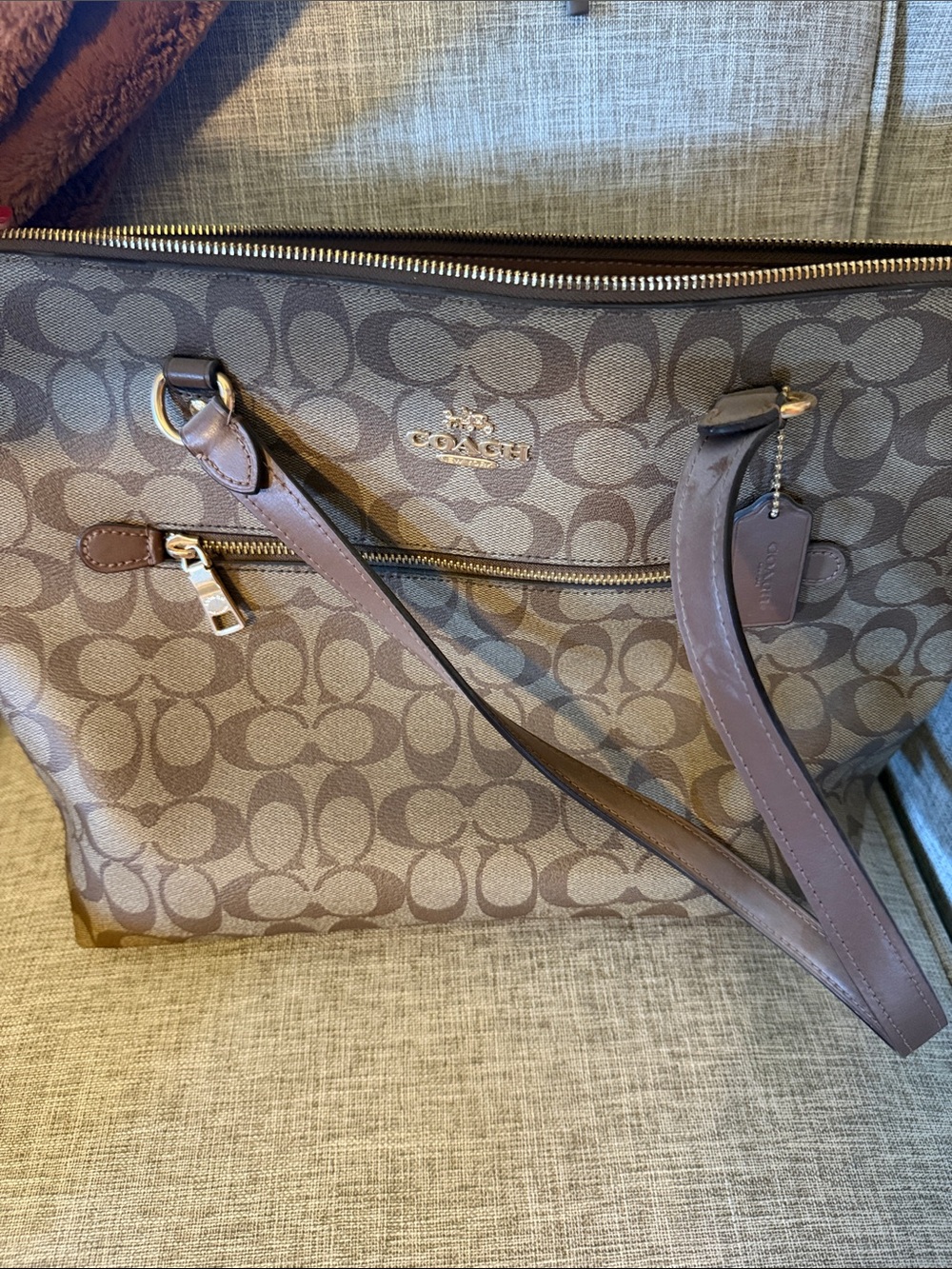 Coach Signature Canvas Brown Tote Bag